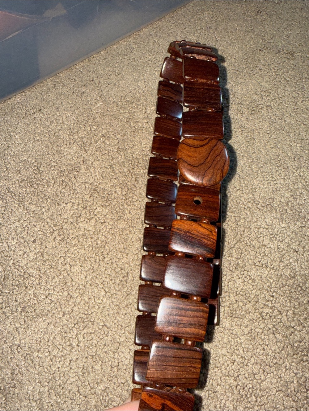 Vintage wooden signed belt M